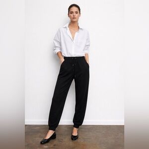 Women's Black Trousers with Gold Detailing